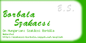 borbala szakacsi business card